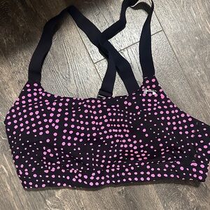 Under Armour Black and Pink Speckle Sports Bra